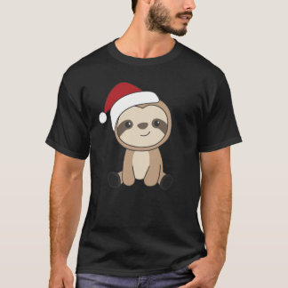 Sloth Christmas Snow Winter Animals Sloths T - Shi T-Shirt