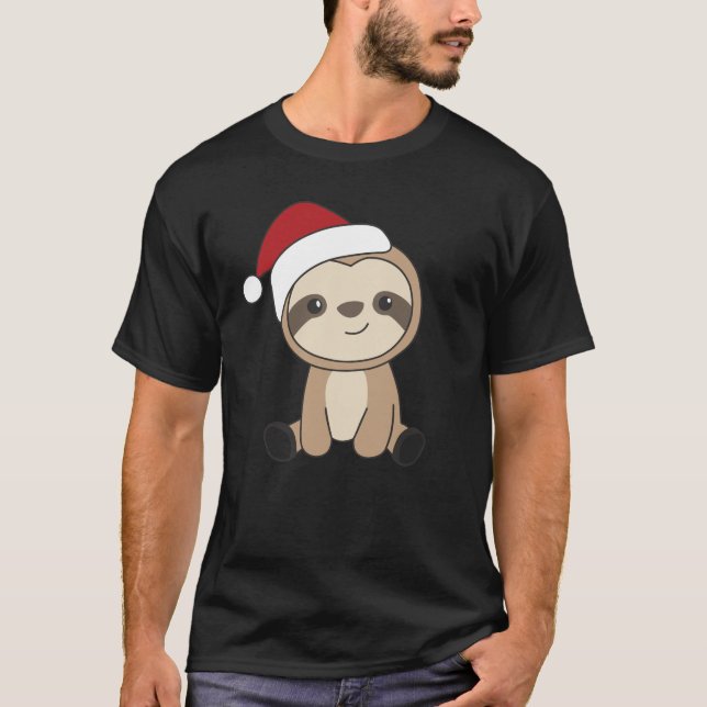 Sloth Christmas Snow Winter Animals Sloths T - Shi T-Shirt (Vorderseite)