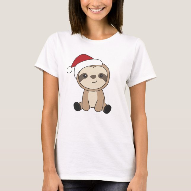Sloth Christmas Snow Winter Animals Sloths T - Shi T-Shirt (Vorderseite)