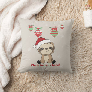Sloth Christmas Snow Winter Animals Sloths Throw P Kissen