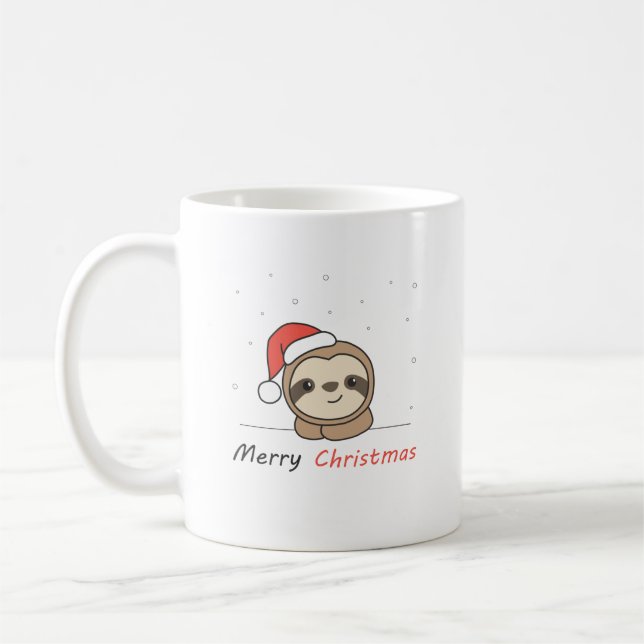 Sloth Christmas Snow Winter Animals Slots Kaffeetasse (Links)