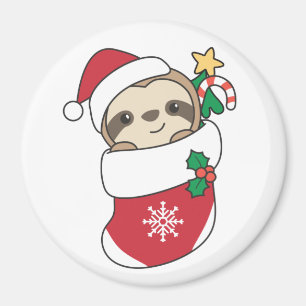 Sloth Christmas Snow Winter Animals Slots Magnet