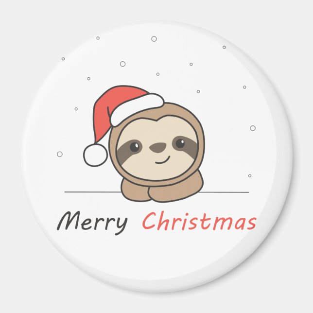 Sloth Christmas Snow Winter Animals Slots Magnet (Vorne)