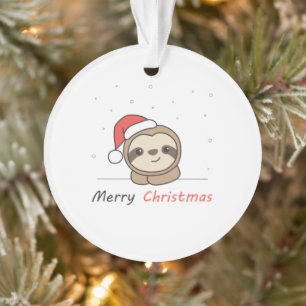 Sloth Christmas Snow Winter Animals Slots Ornament