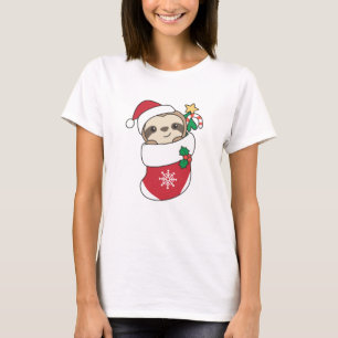 Sloth Christmas Snow Winter Animals Slots T-Shirt