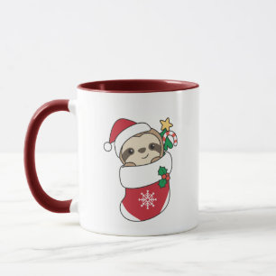 Sloth Christmas Snow Winter Animals Slots Tasse