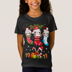 Sloth Christmas Sock Sloth Weihnachtsmannmütze Lig T-Shirt
