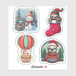 Sloth Christmas Stickers, Niedlicher Sloth Holiday Aufkleber<br><div class="desc">Mit diesem Blatt von vier niedlichen Weihnachtsaufklebern verteilen Feiertagssjubeln! Mit festlichen Hängen in gemütlichen Winterszenen sind diese Aufkleber perfekt für die Dekoration von Karten,  Geschenken und mehr in dieser Ferienzeit. In anderen Größen erhältlich.</div>