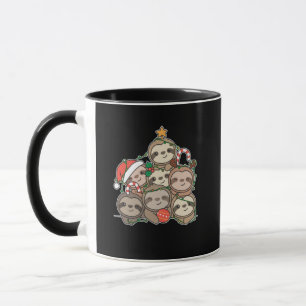 Sloth Christmas Tree Funny Tasse