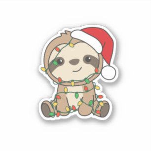 Sloth Christmas Winter Animals Sloths Aufkleber