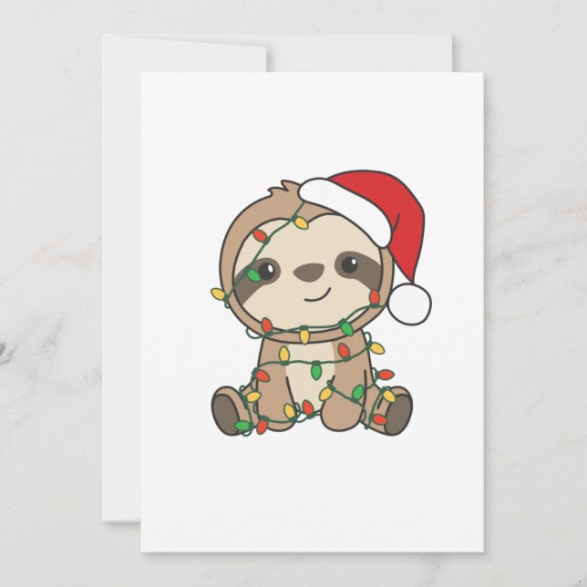 Sloth Christmas Winter Animals Sloths Feiertagskarte (Vorderseite)