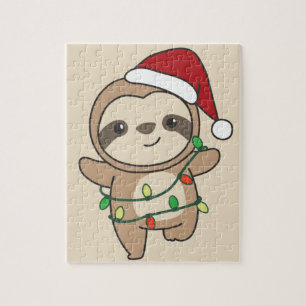 Sloth Christmas Winter Animals Sloths Jigsaw Puzzl