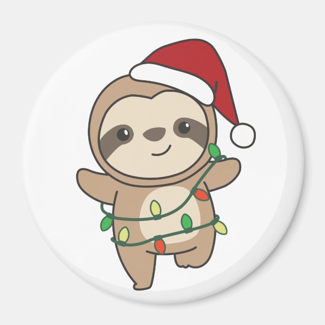 Sloth Christmas Winter Animals Sloths Magnet (Vorne)