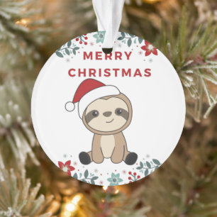 Sloth Christmas Winter Animals Sloths Ornamenes Ornament