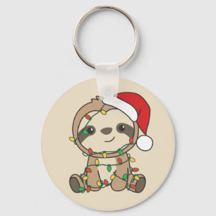 Sloth Christmas Winter Animals Sloths Schlüsselanh Schlüsselanhänger