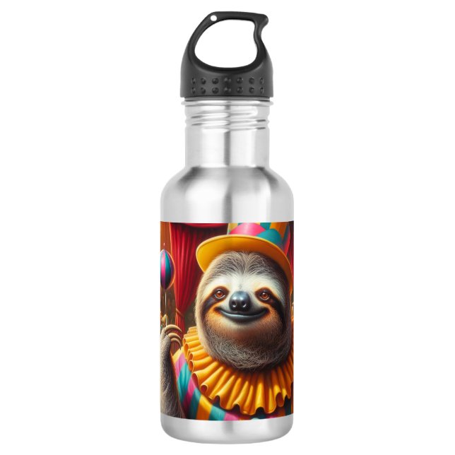 Sloth Clown Edelstahlflasche (Vorderseite)