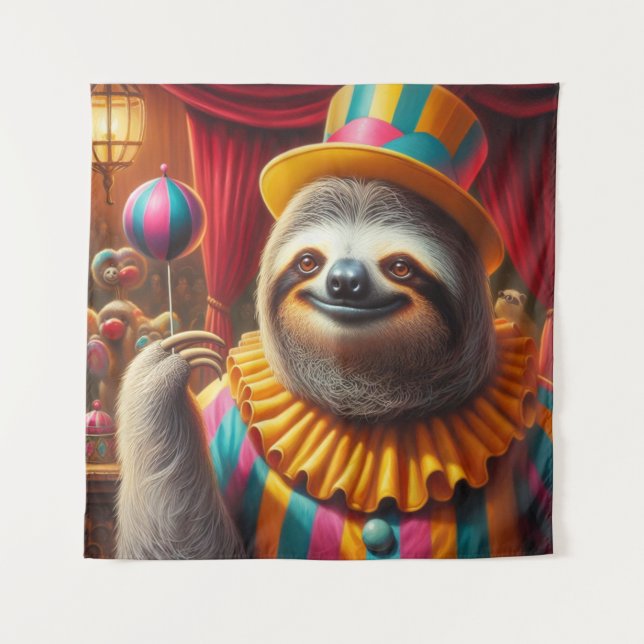 Sloth Clown Wandteppich (Vorderseite)