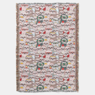 Sloth-Comic-Muster Decke