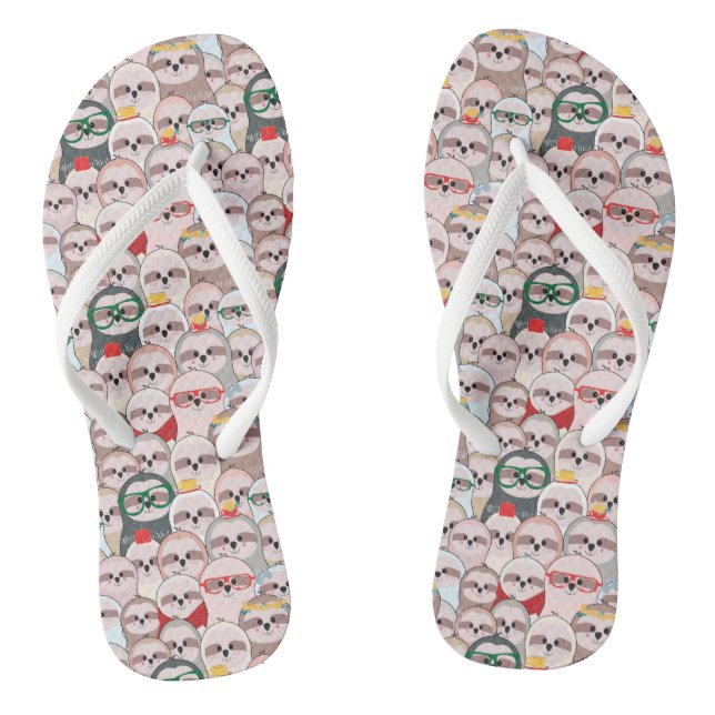 Sloth-Comic-Muster Flip Flops (Fußbett)