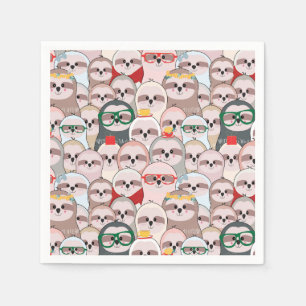 Sloth Comic Pattern Serviette