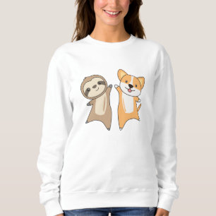 Sloth Corgi Dog Animal Lovers Sloth Hogs Sweatshirt
