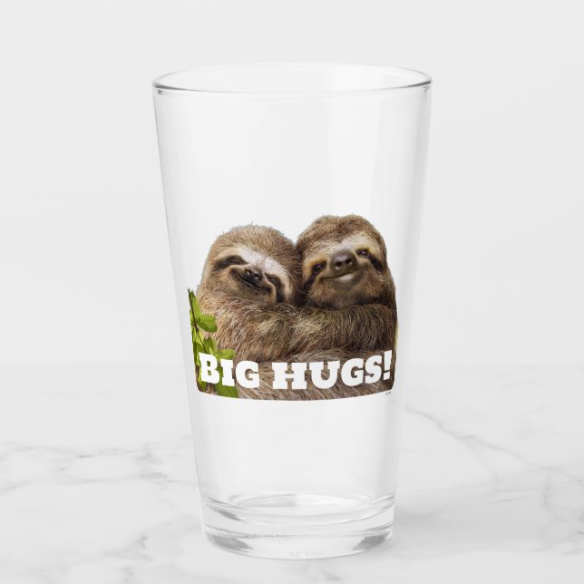 Sloth Couple Glas (Vorderseite)