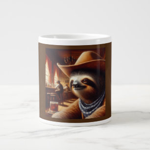 Sloth Cowboy in Saloon Jumbo-Tasse