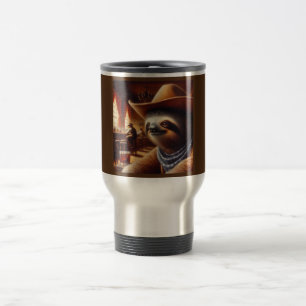 Sloth Cowboy in Saloon Reisebecher