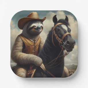Sloth Cowboy Pappteller