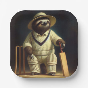 Sloth Cricket Player Pappteller