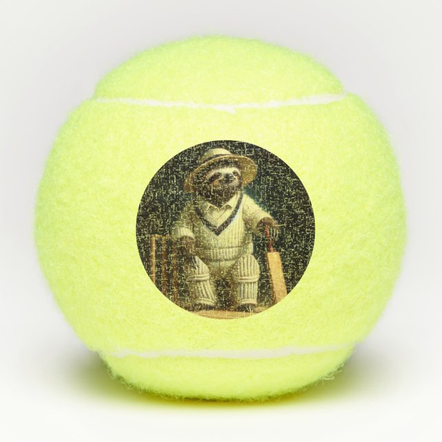 Sloth Cricket Player Tennisbälle (Vorderseite)