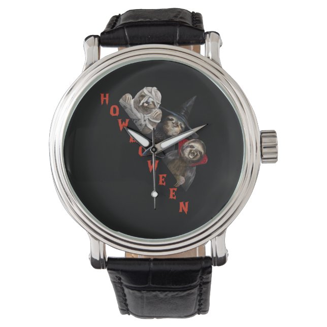 Sloth Custom Happy Halloween Shirt Sloth Graphic Armbanduhr (Vorderseite)