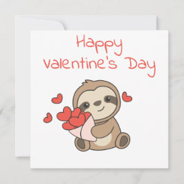 Sloth Cute Animals With Hearts Favorite Animal Feiertagskarte