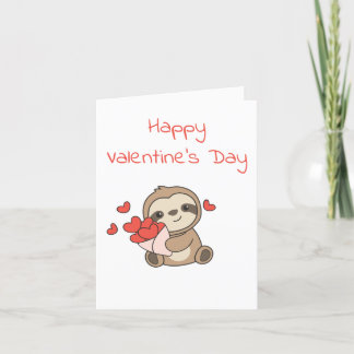 Sloth Cute Animals With Hearts Favorite Animal Feiertagskarte