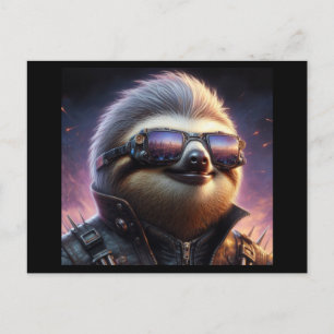 Sloth Cyberpunk Postkarte