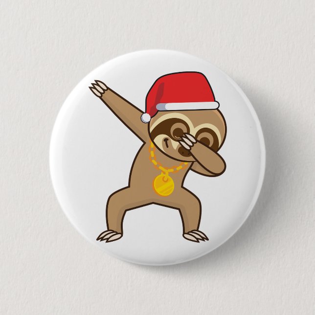 Sloth Dab Sticker Button (Vorderseite)