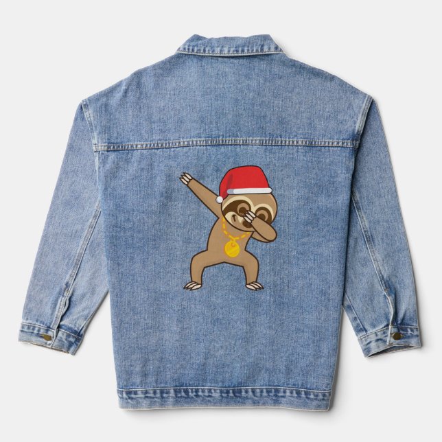 Sloth Dab Sticker Jeansjacke (Rückseite)