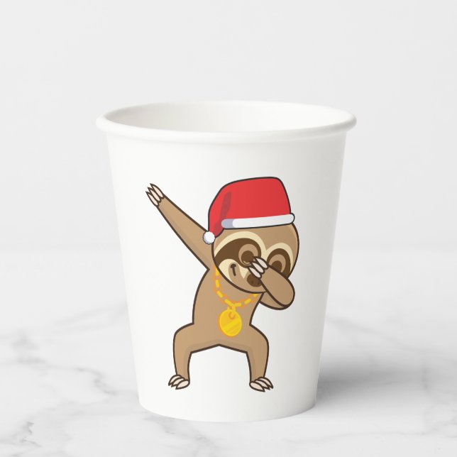 Sloth Dab Sticker Pappbecher (Vorderseite)