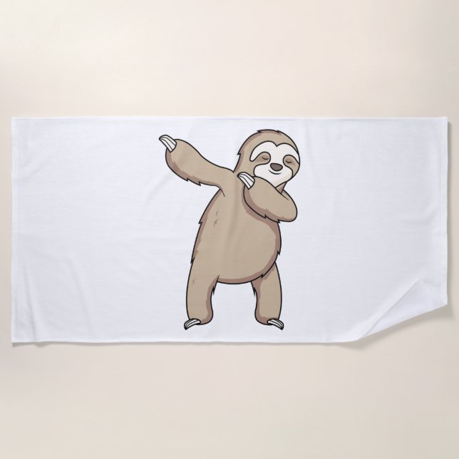 Sloth Dab Strandtuch (Vorderseite)