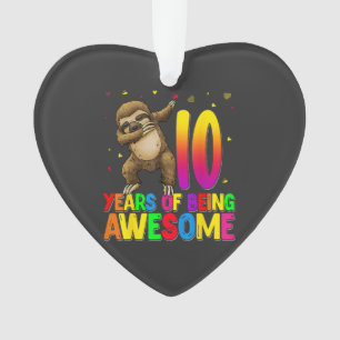 Sloth Dabbant Pour Anniversaire De 10 Ans 10ème An