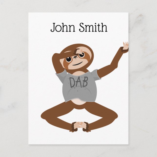 Sloth Dabbing Postkarte (Vorderseite)