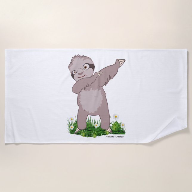 Sloth Dabs Strandtuch (Vorderseite)