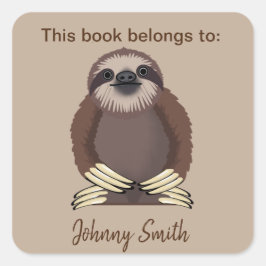 Sloth Design Buchzeichen Sticker