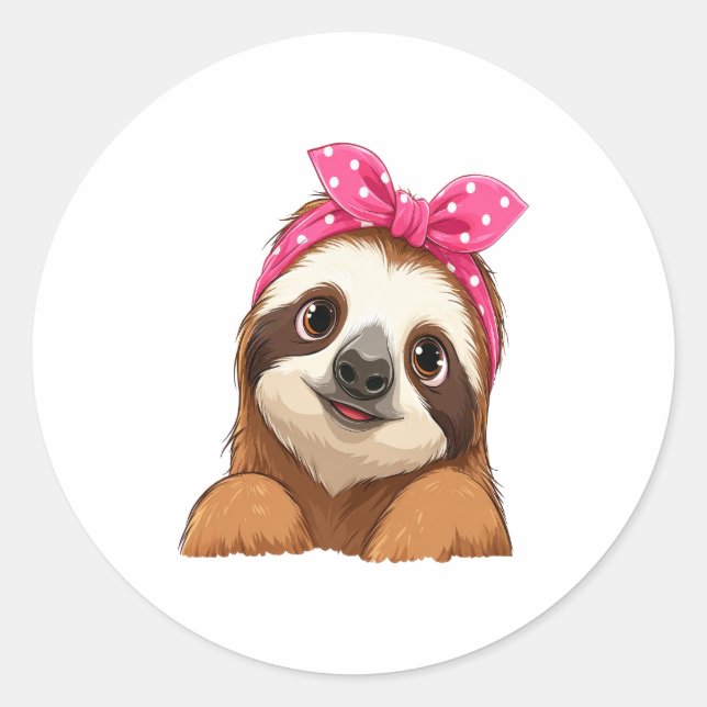 Sloth Design Sloth Runder Aufkleber (Vorderseite)