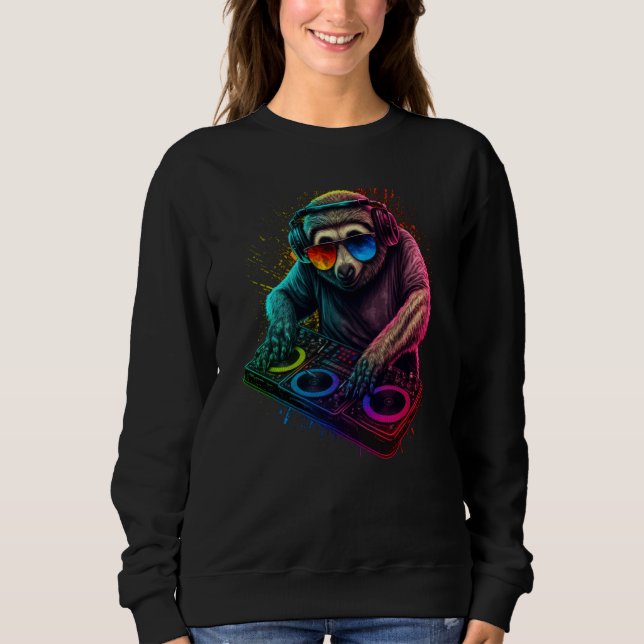 Sloth DJ  1 Sweatshirt (Vorderseite)