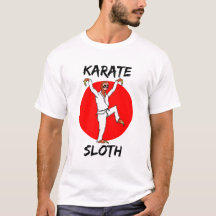 Sloth Doing Karate Japan Flag