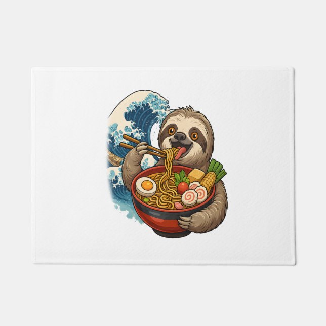 Sloth Eating Japanese Ramen Fußmatte (Vorderseite)