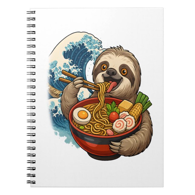 Sloth Eating Japanese Ramen Notizblock (Vorderseite)