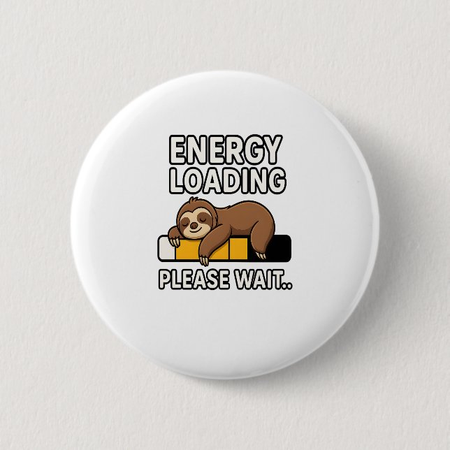 Sloth Energy Rettend Stimmung Button (Vorderseite)