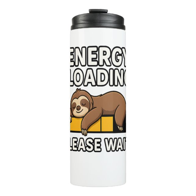 Sloth Energy Rettend Stimmung Thermosbecher (Vorderseite)